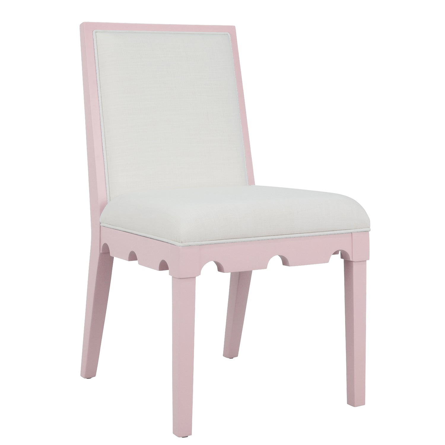 Worlds Away Lanister Pink Dining Chair