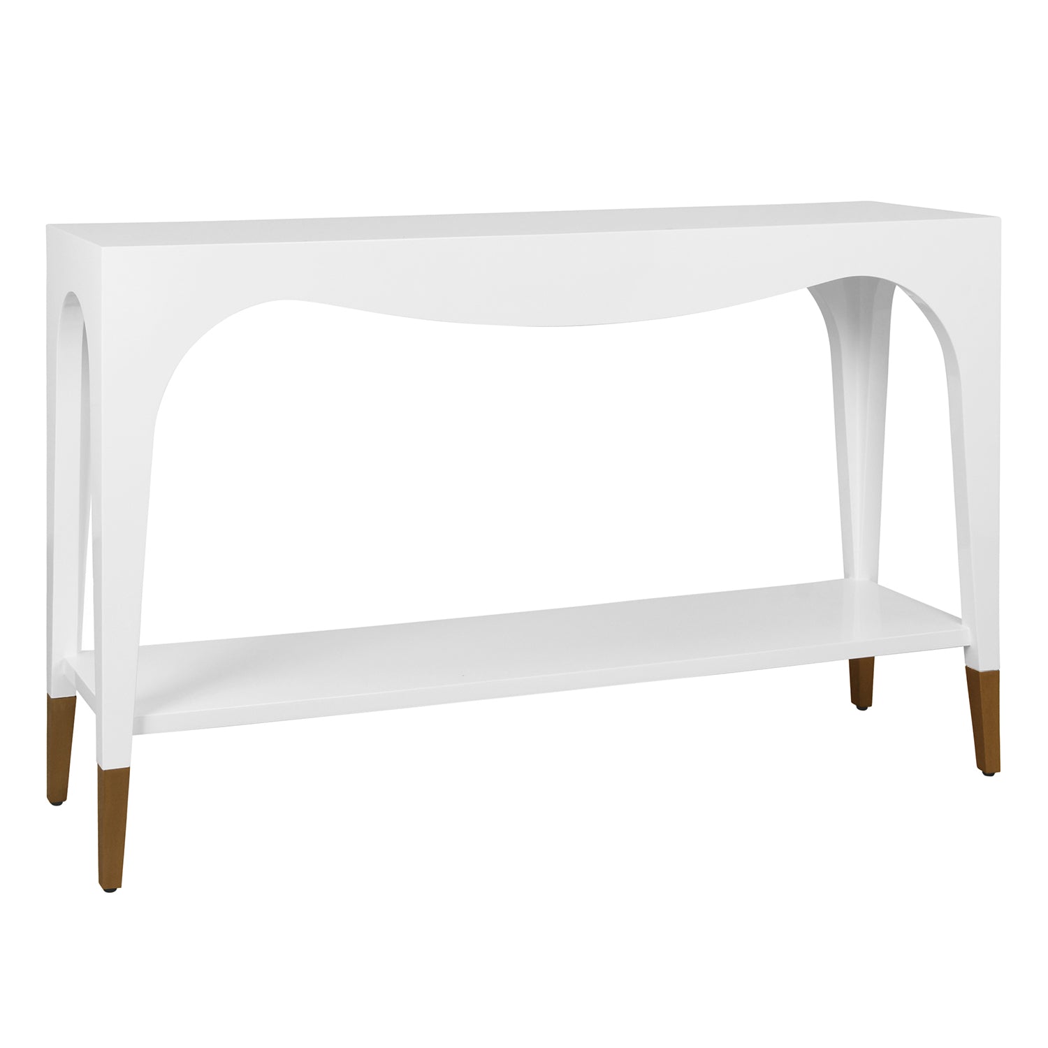 Worlds Away Laverne White Console Table