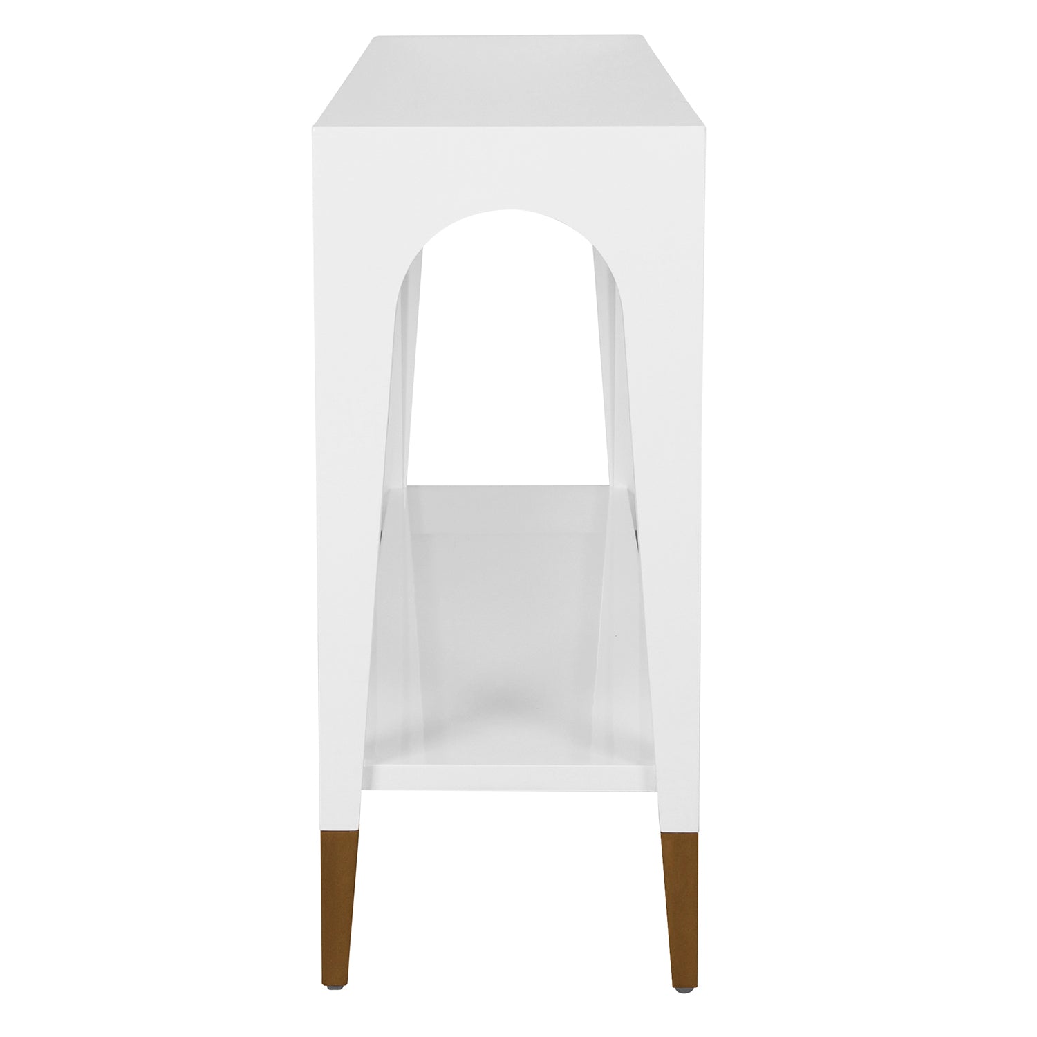 Laverne White Console Table styled in a room setting
