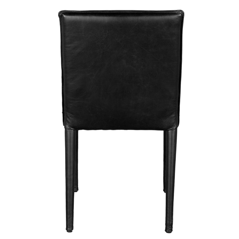 Noir Newton Dining Chair seat and back stitch detail