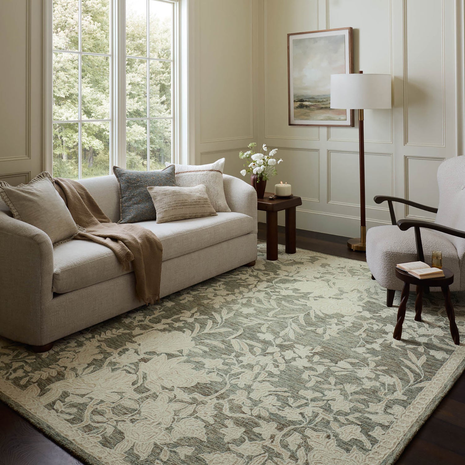 Loloi Lenore Lagoon/Wheat Hand Tufted Rug | Paynes Gray