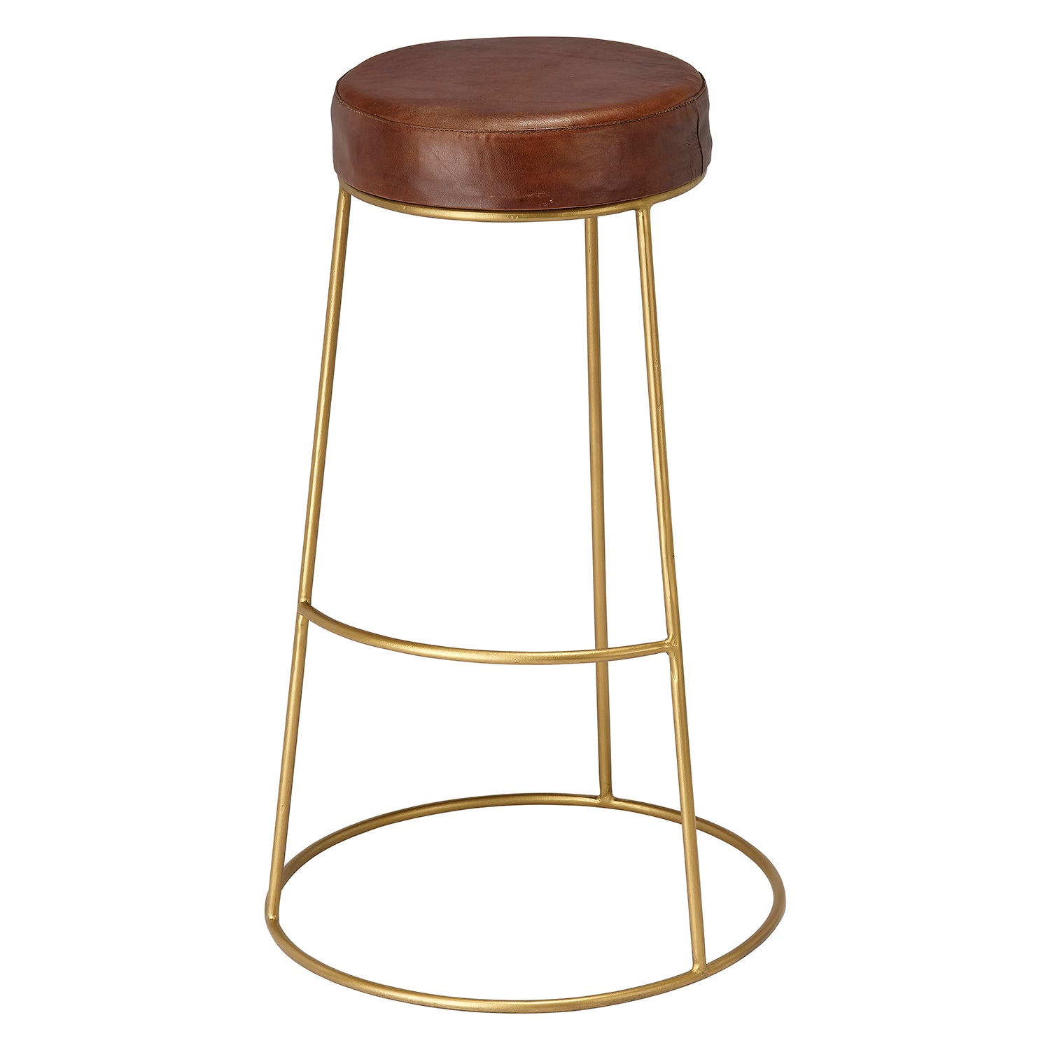 Lifestyle by Jamie Young Cavill Round Leather Bar Stool