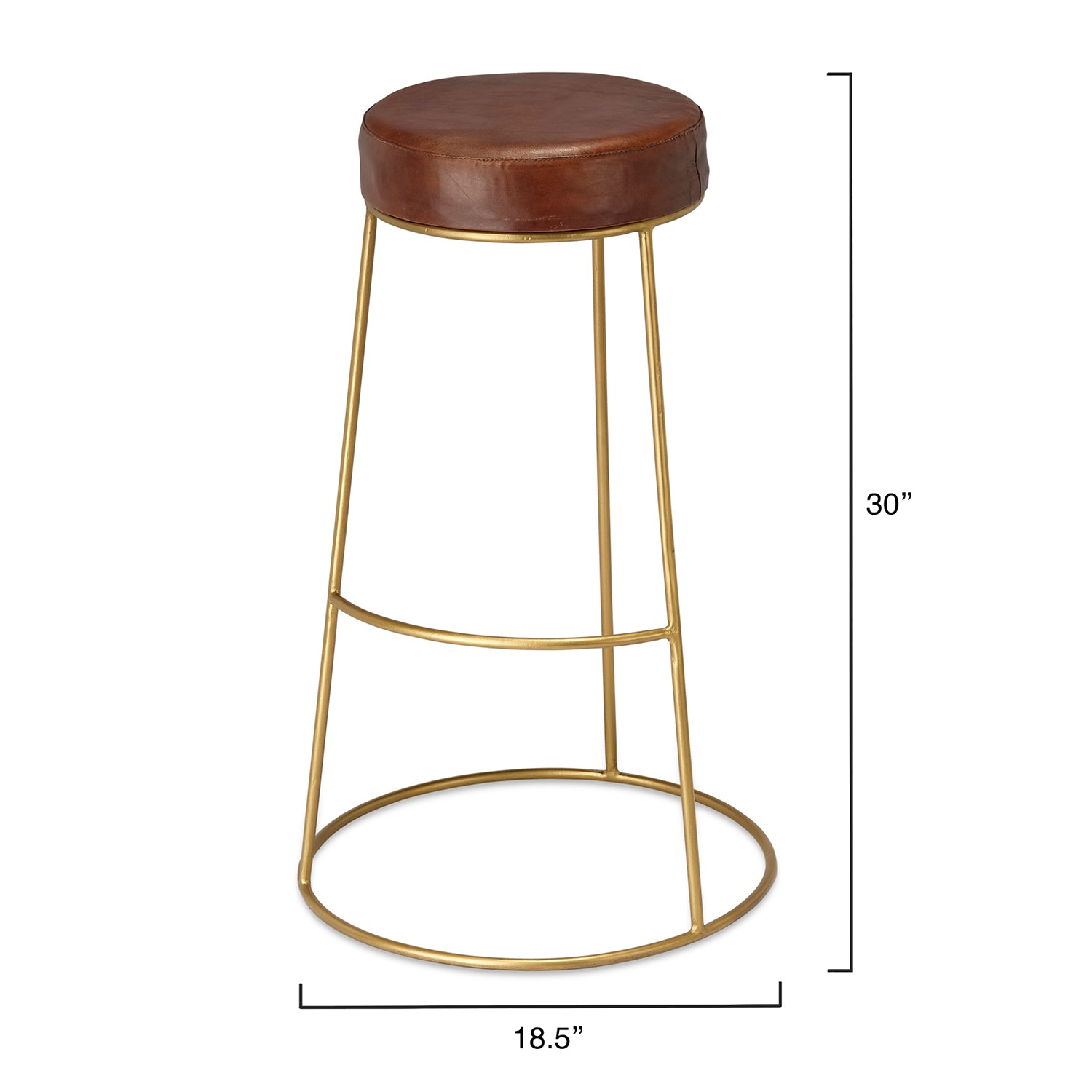 Lifestyle by Jamie Young Cavill Round Leather Bar Stool