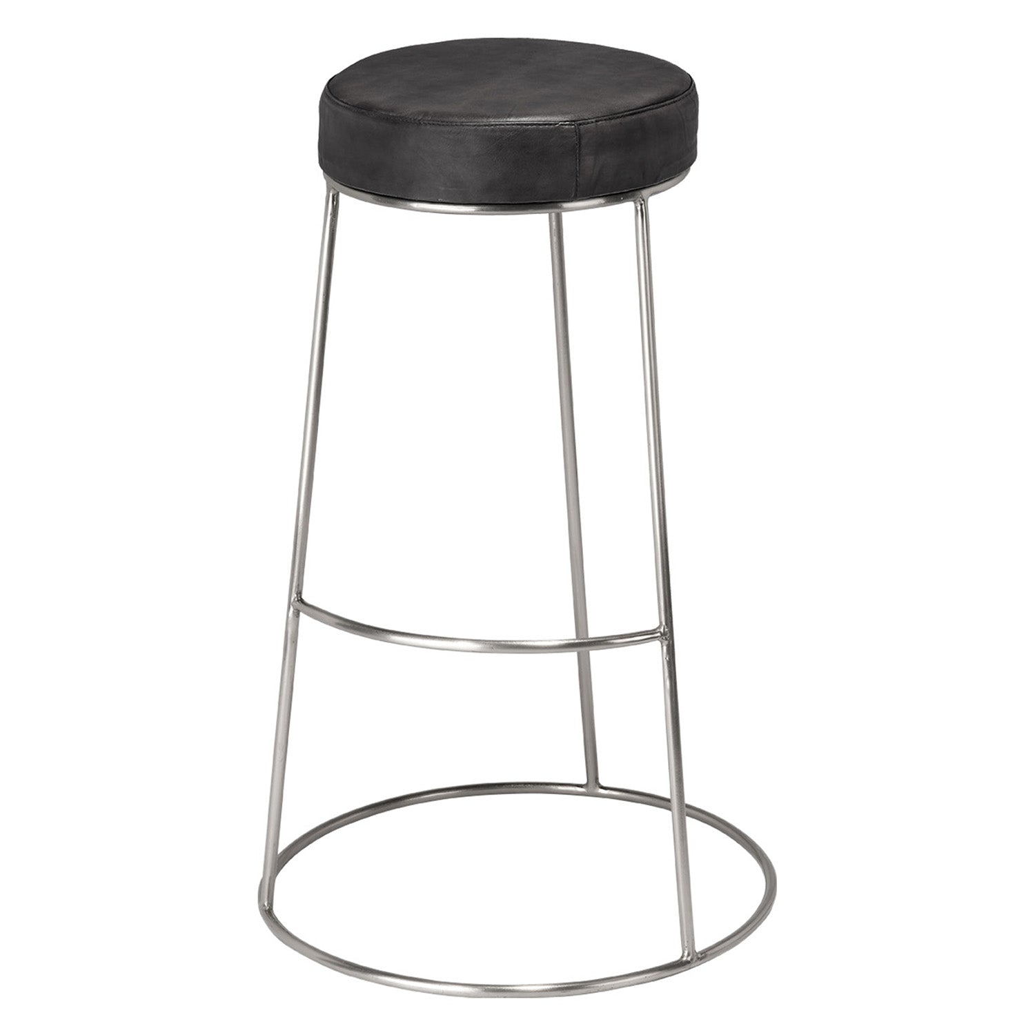 Lifestyle by Jamie Young Cavill Round Leather Bar Stool