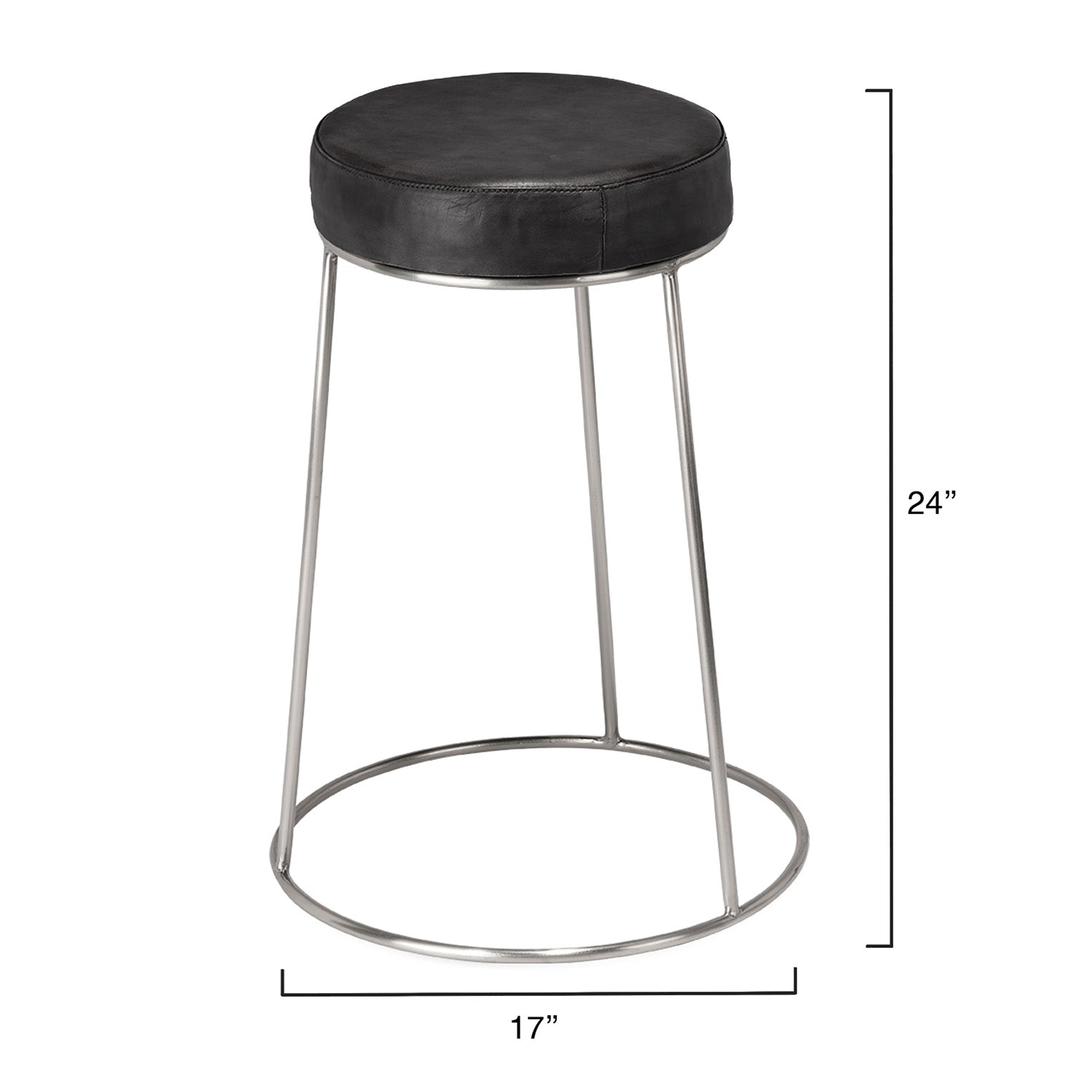 Lifestyle by Jamie Young Cavill Round Leather Counter Stool