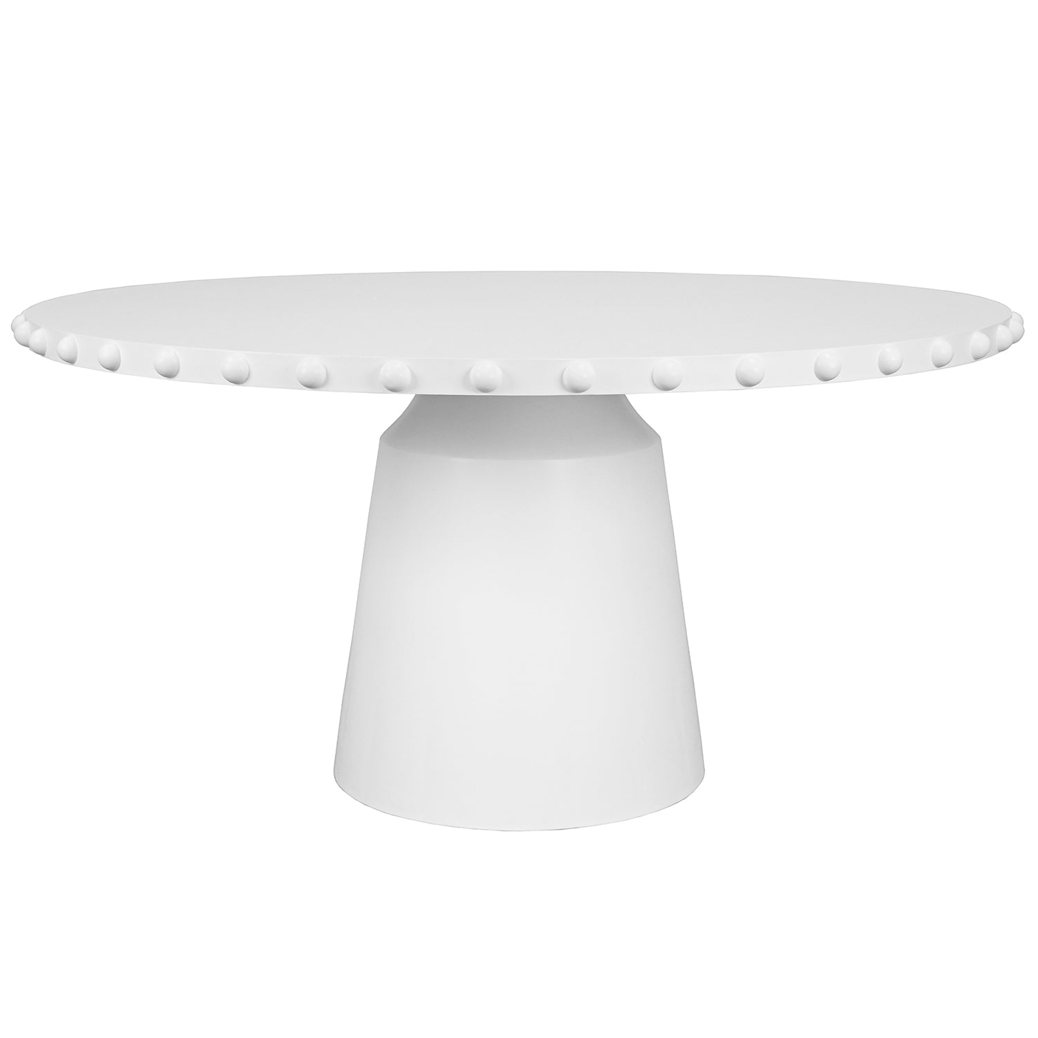 Worlds Away Lucian White Round Dining Table