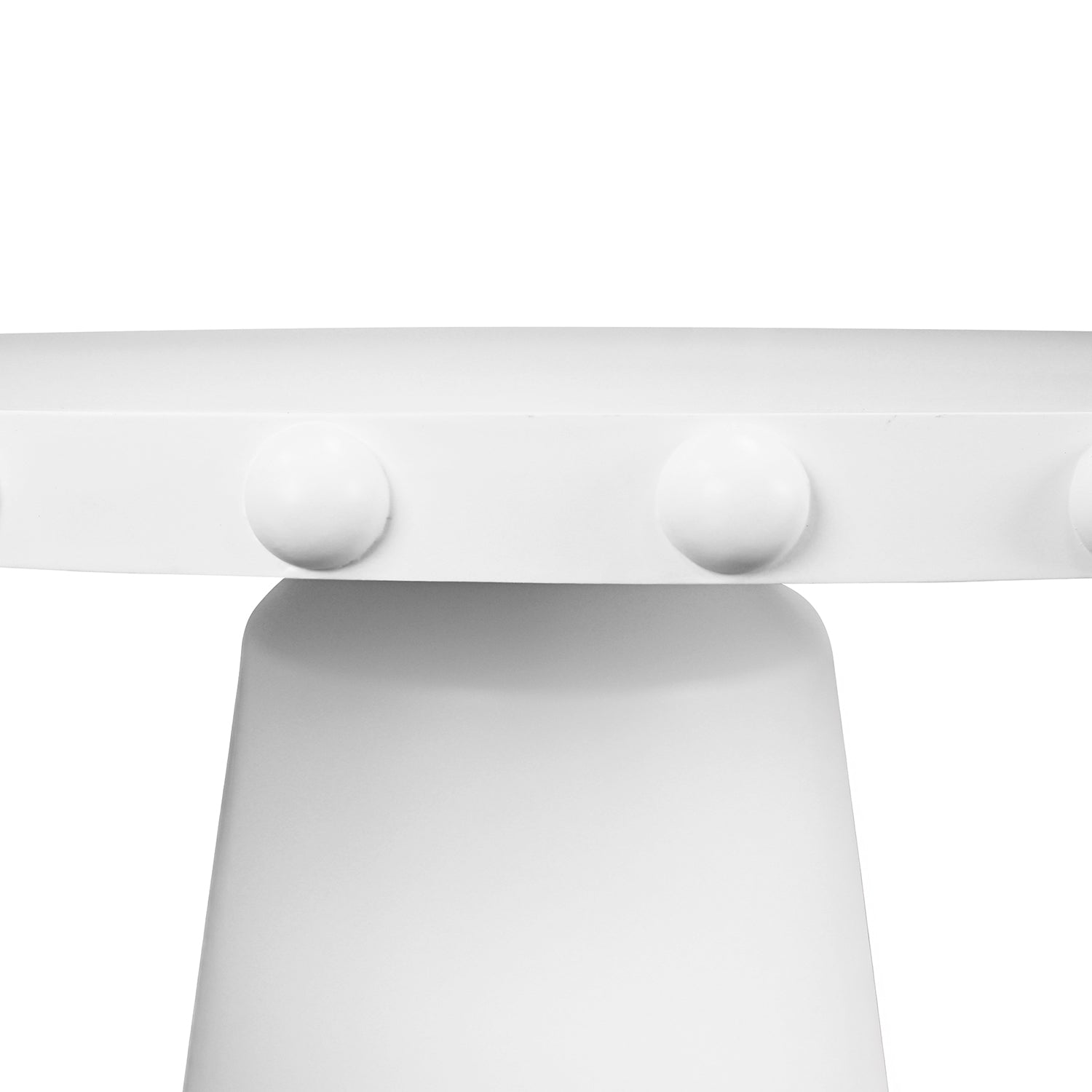 Lucian White Round Dining Table styled in a room setting