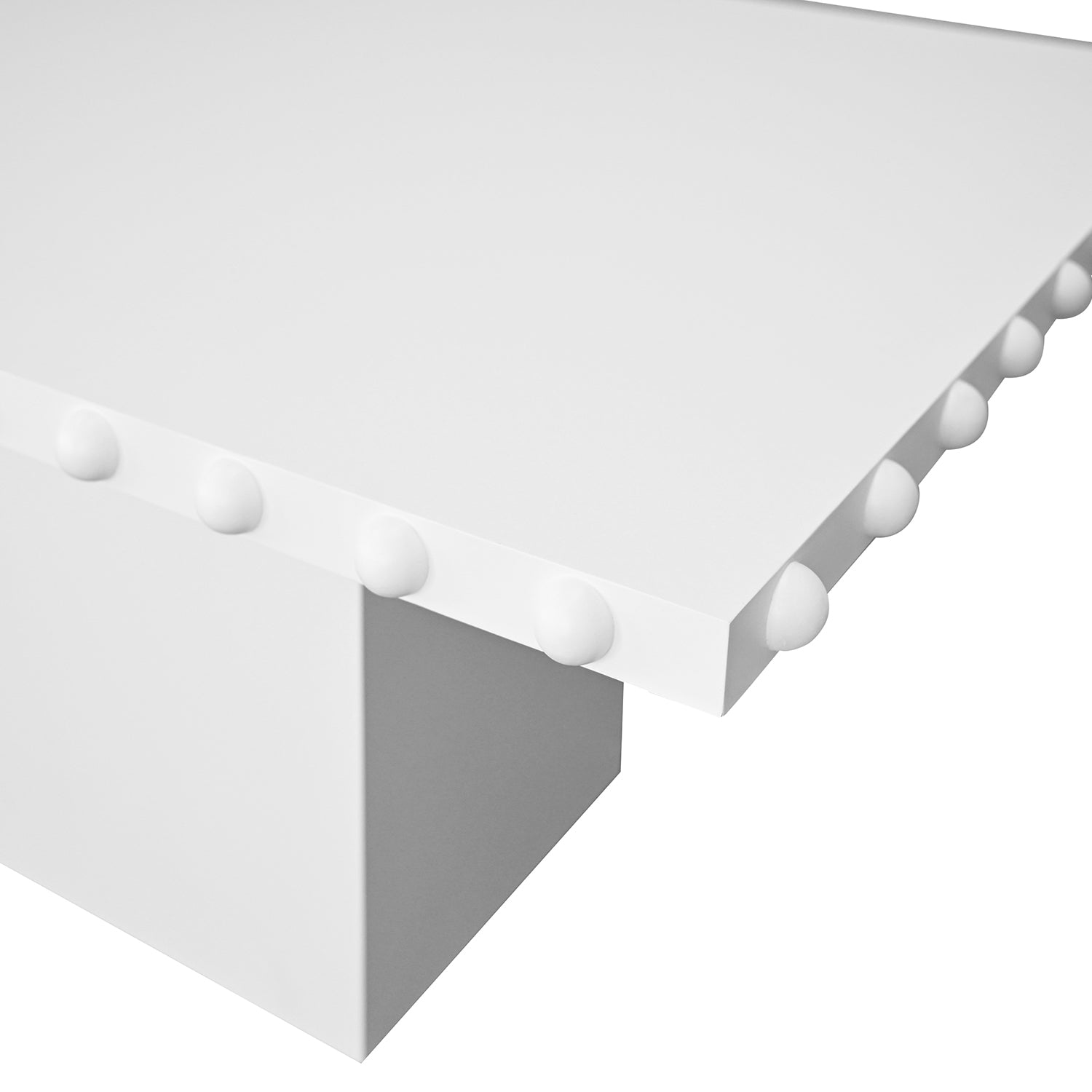 Lucian White Rectangle Dining Table styled in a room setting