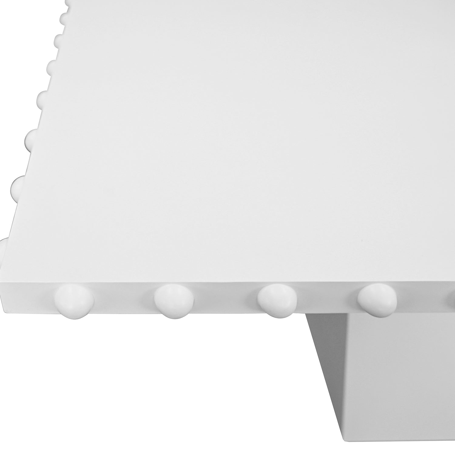 Lucian White Rectangle Dining Table shown to scale