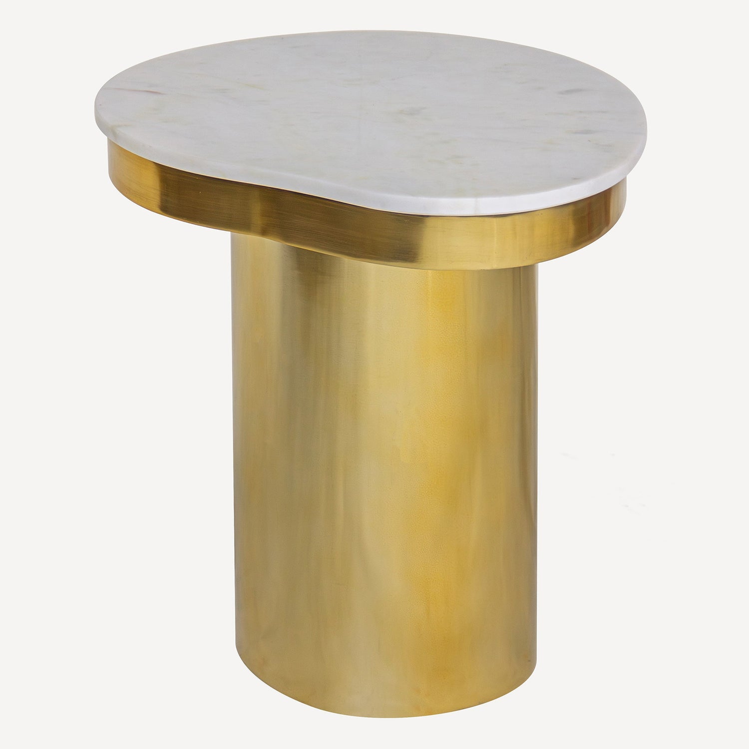 Union Home Kidney Marble Brass Side Table