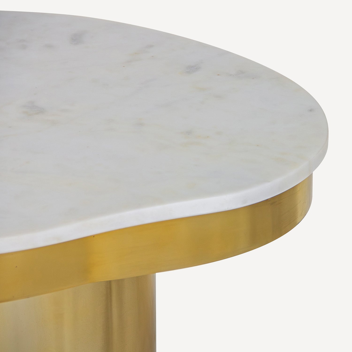 Union Home Kidney Marble Brass Side Table
