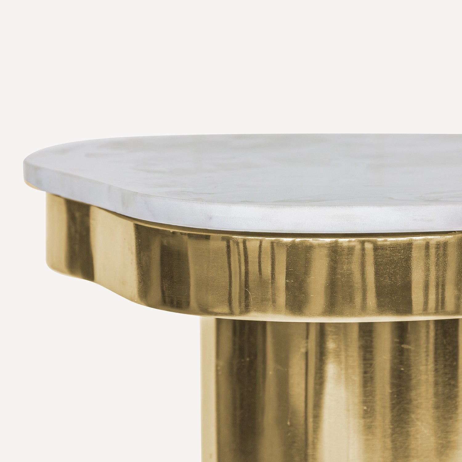 Union Home Kidney Marble Brass Side Table