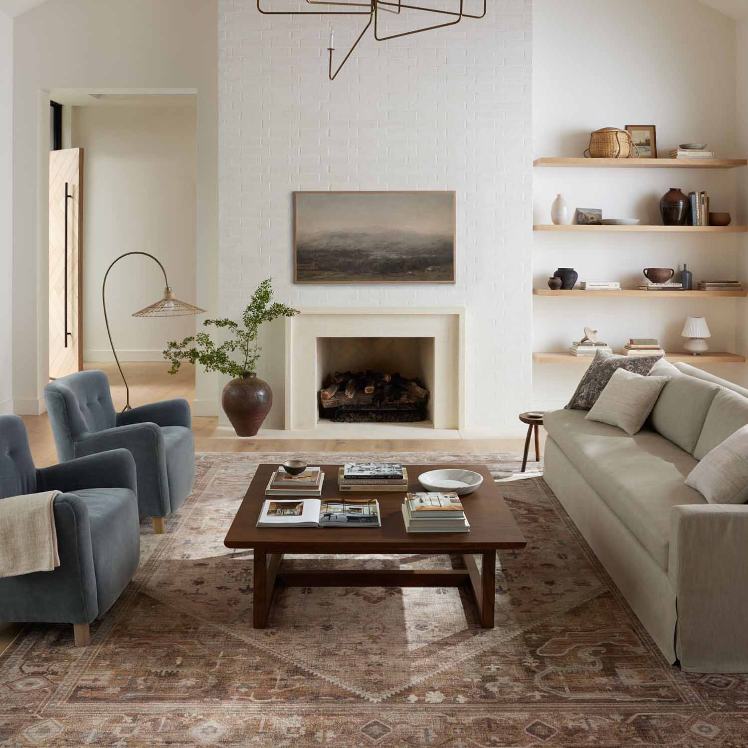 Loloi Lyra Natural/Mocha Power Loomed Rug