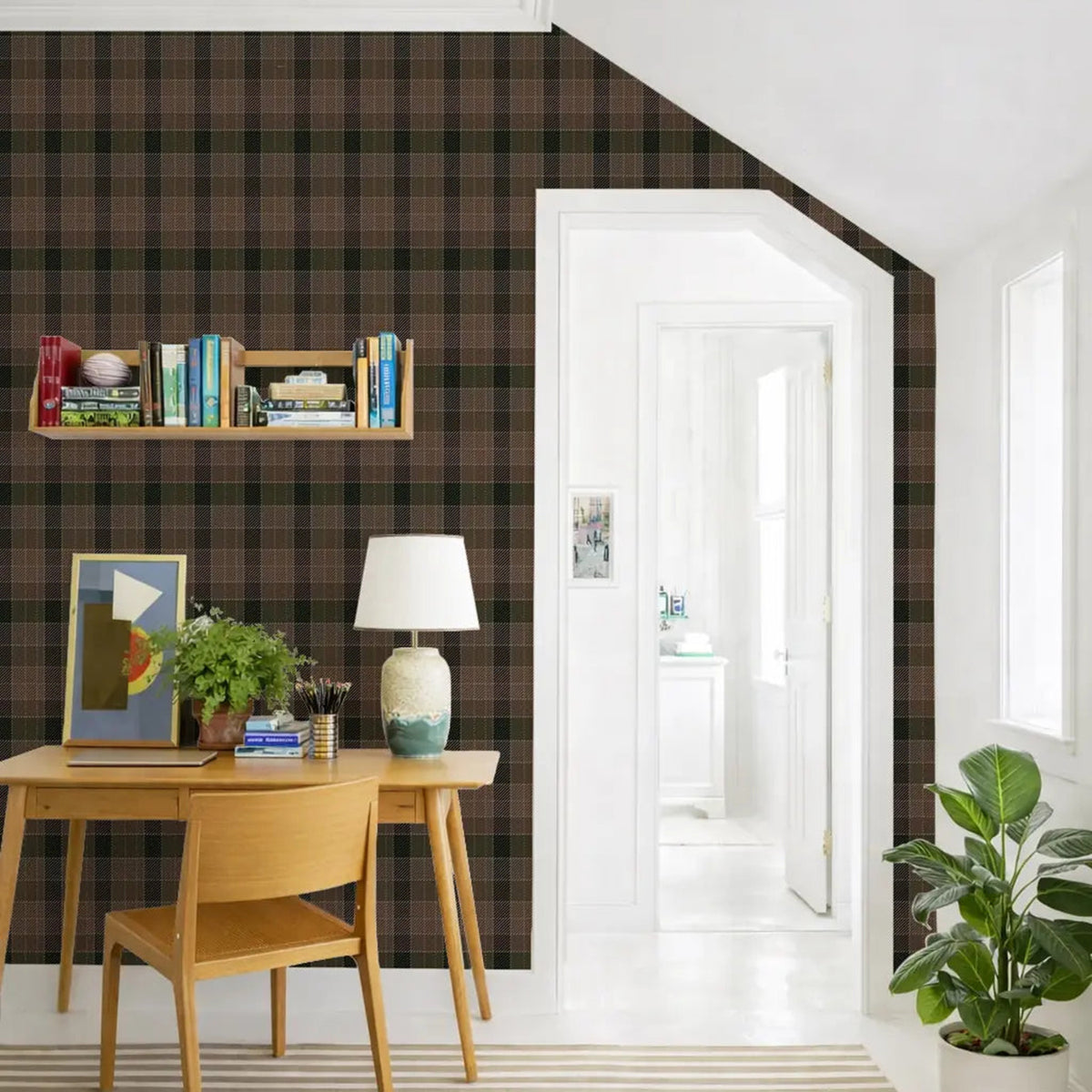 Mitchell Black London Check Wallpaper