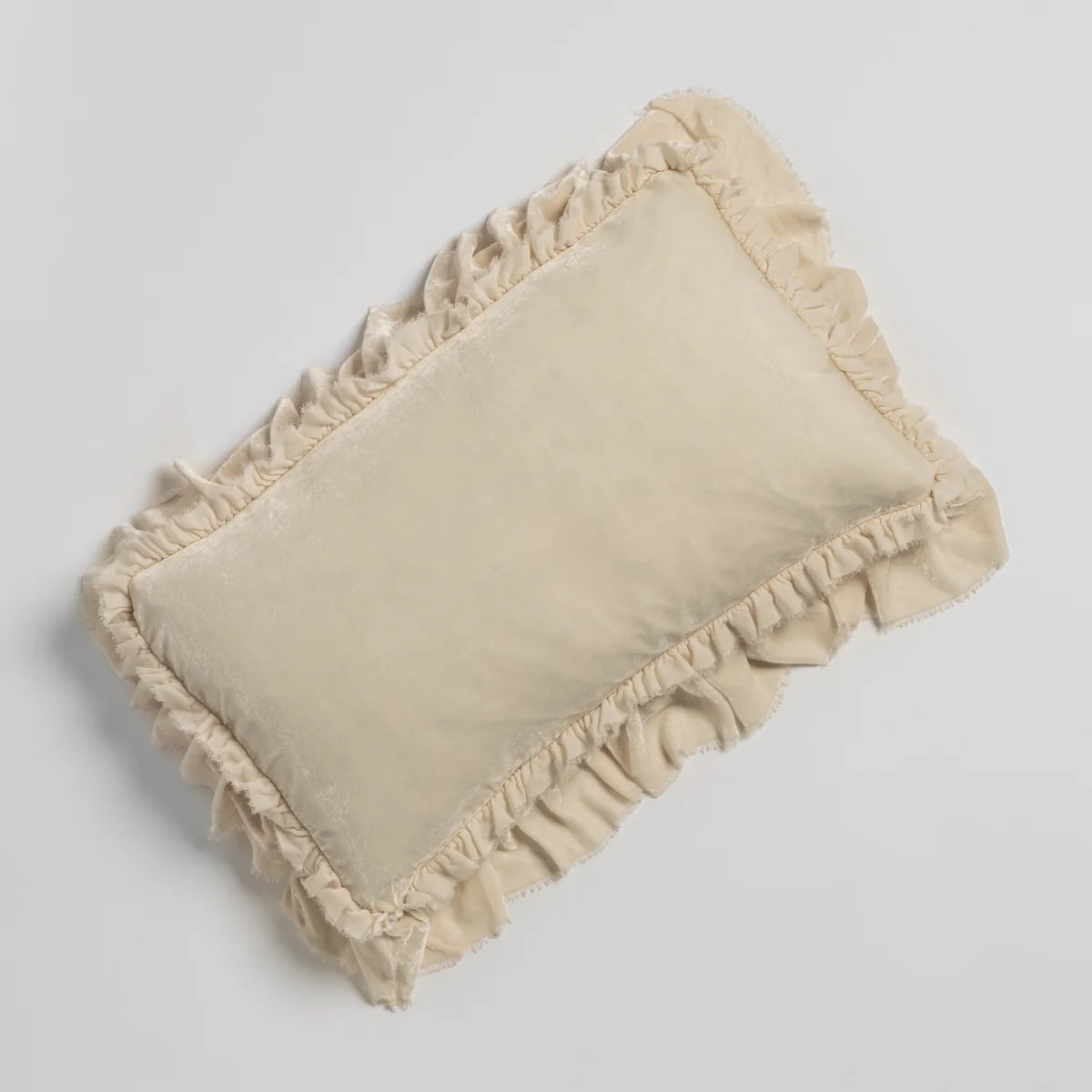 Bella Notte Loulah Accent Pillow in silk velvet, profile view showing the depth