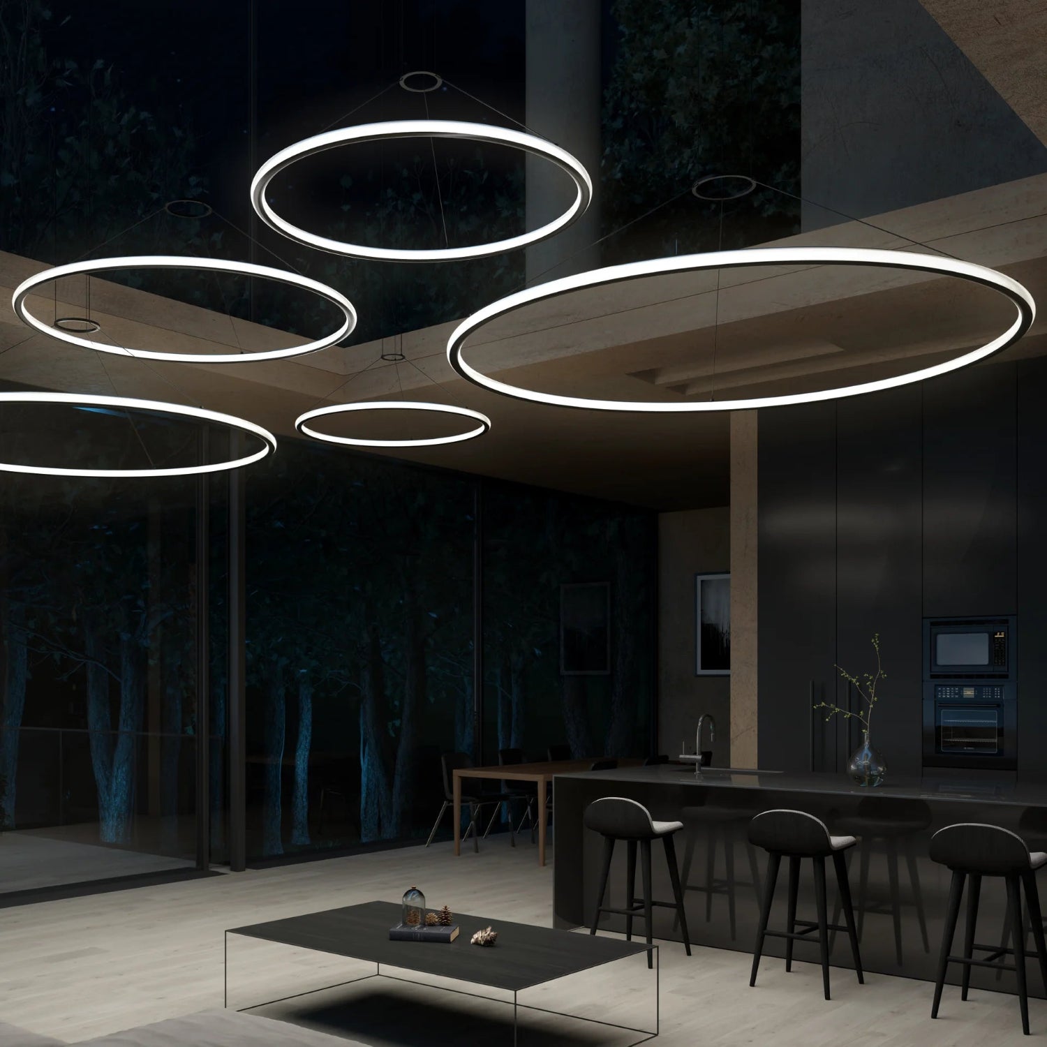 Sonneman Luna Satin Black 2235.25 Pendant