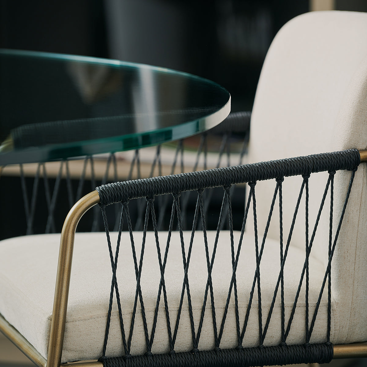 Caracole Remix Woven Dining Chair side profile