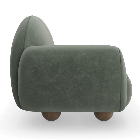 Caracole Cypress Chaise in Retro Walnut, styled in a room setting