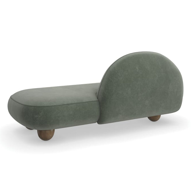 Caracole Cypress Chaise in Retro Walnut, back view