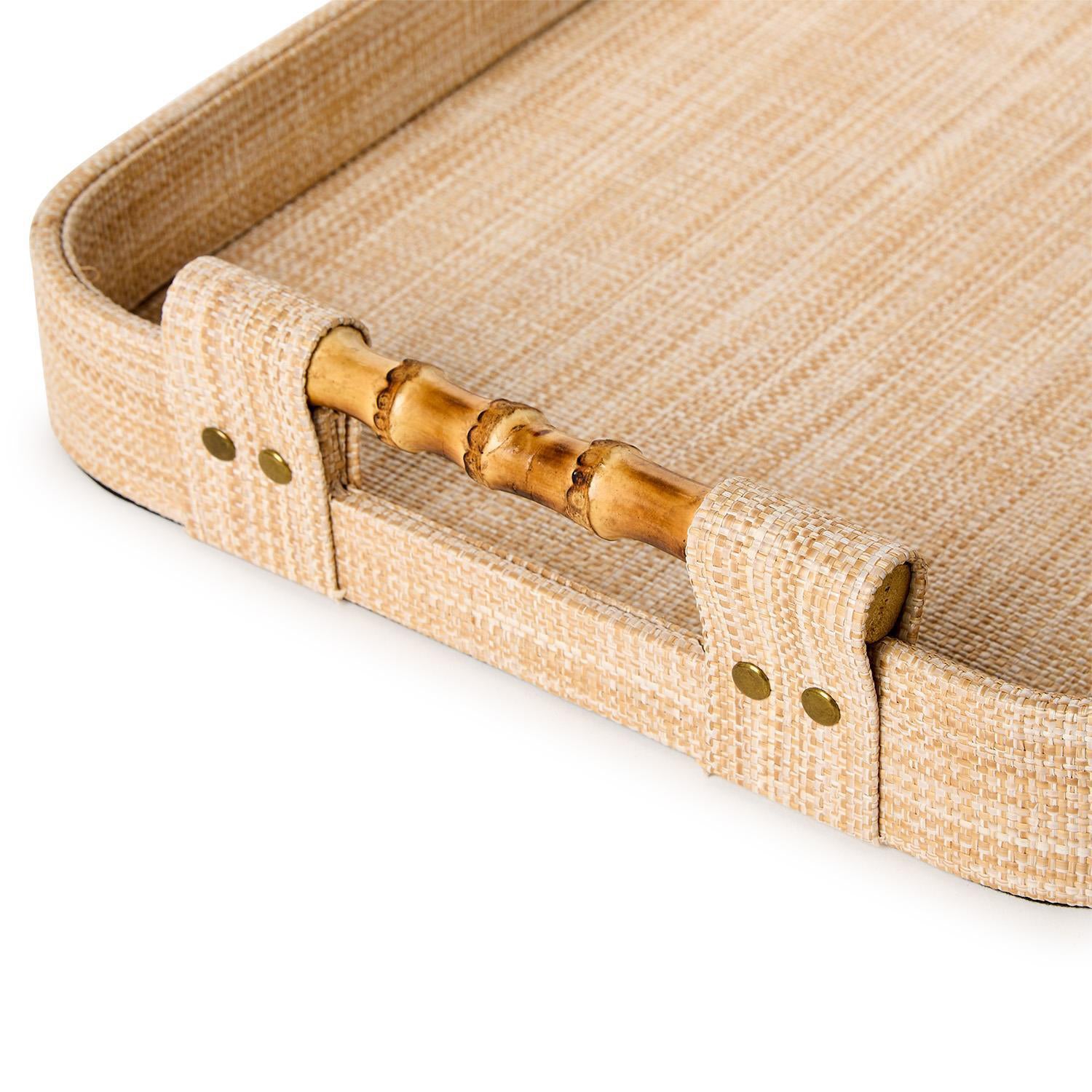 Natural Grass Rectangle Tray Set of 3