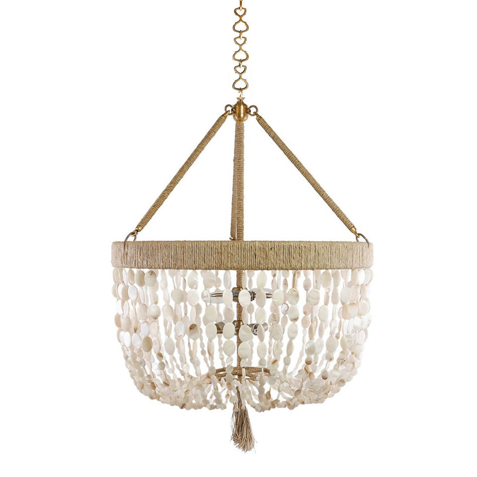 Ro Sham Beaux Malibu 24 Natural Mother of Pearl Chandelier