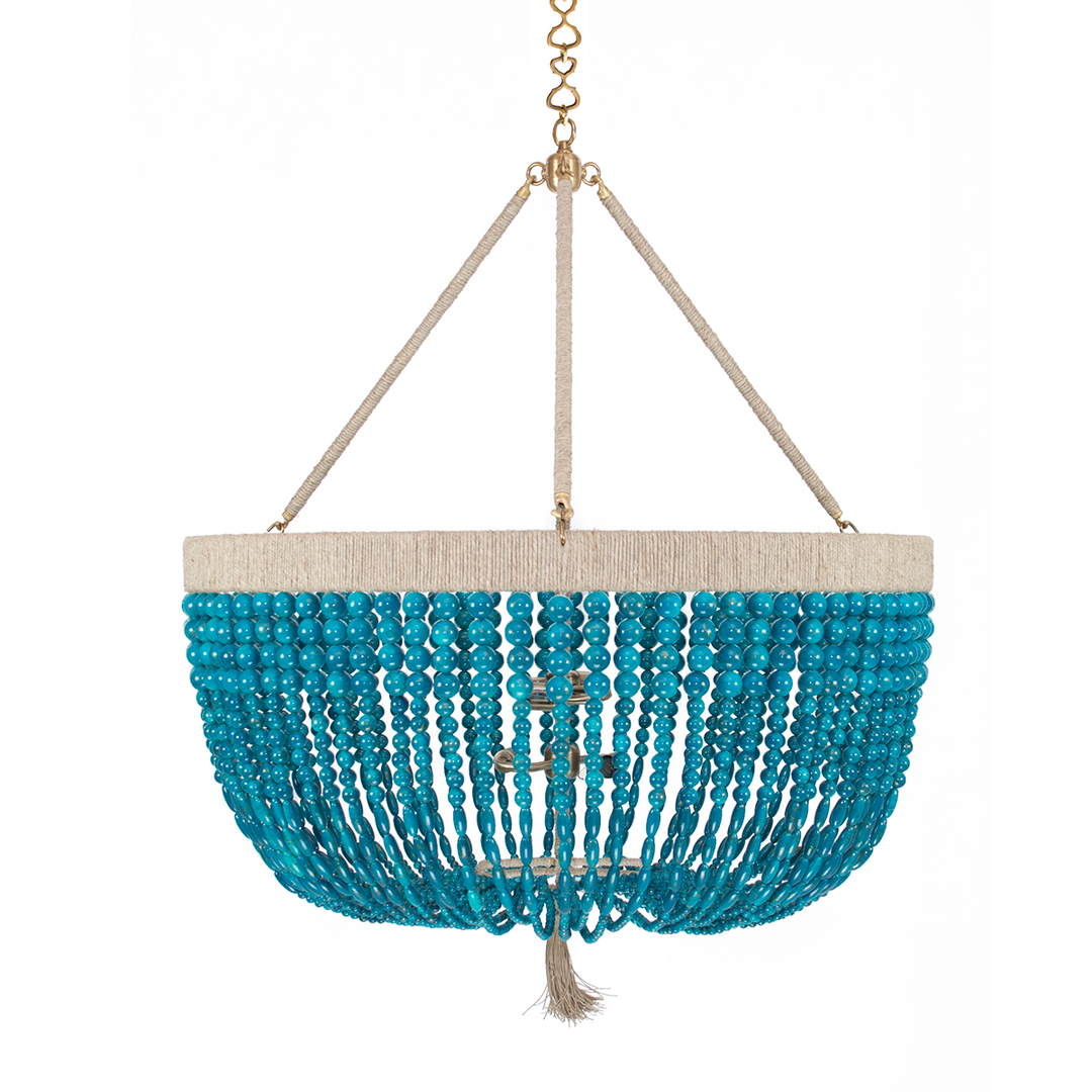 Ro Sham Beaux Malibu 30 Turquoise Swirl Chandelier