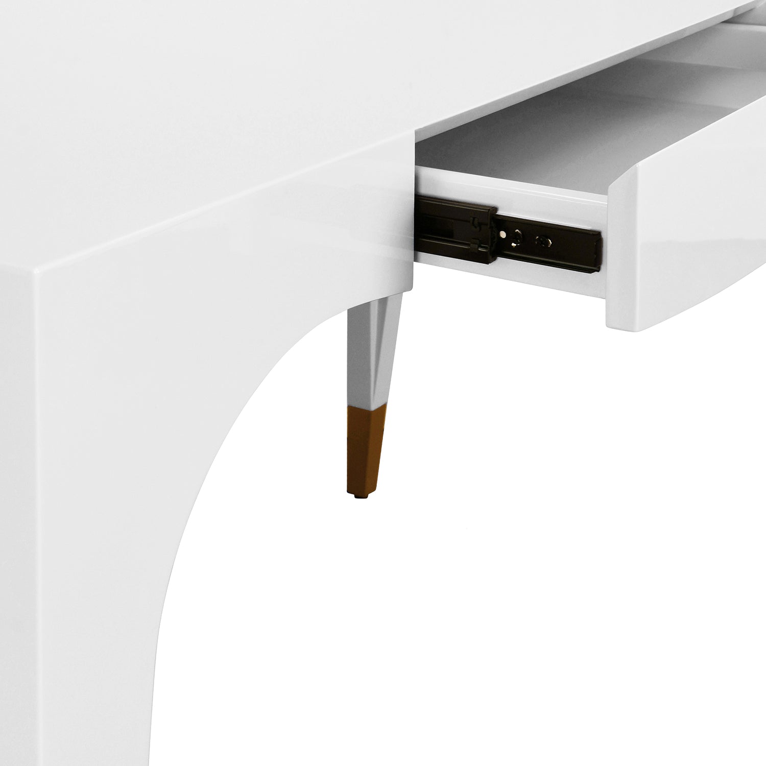 Worlds Away Mandi White 1 Drawer Desk