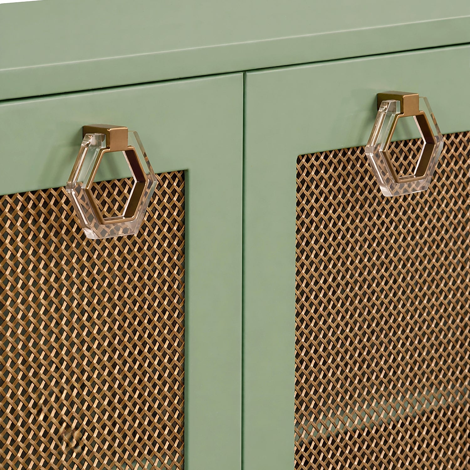 Marcella Green Four Door Buffet shown to scale