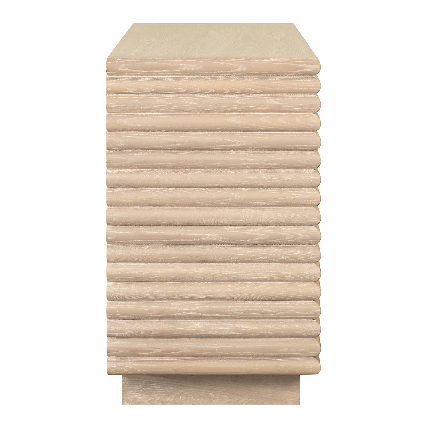 Worlds Away Mateo Cerused Oak Three Drawer Side Table