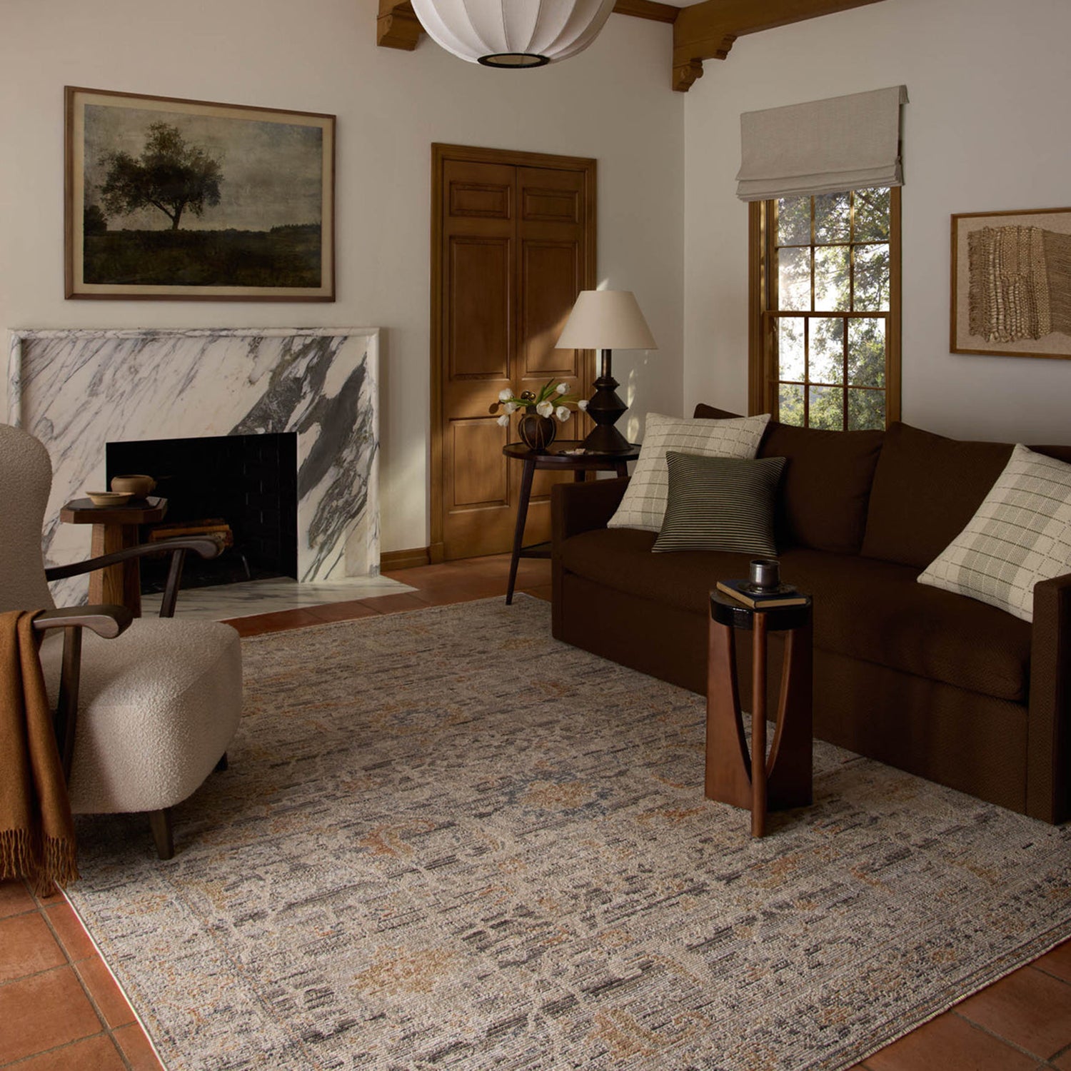 Loloi Milena Charcoal/Apricot Power Loomed Rug