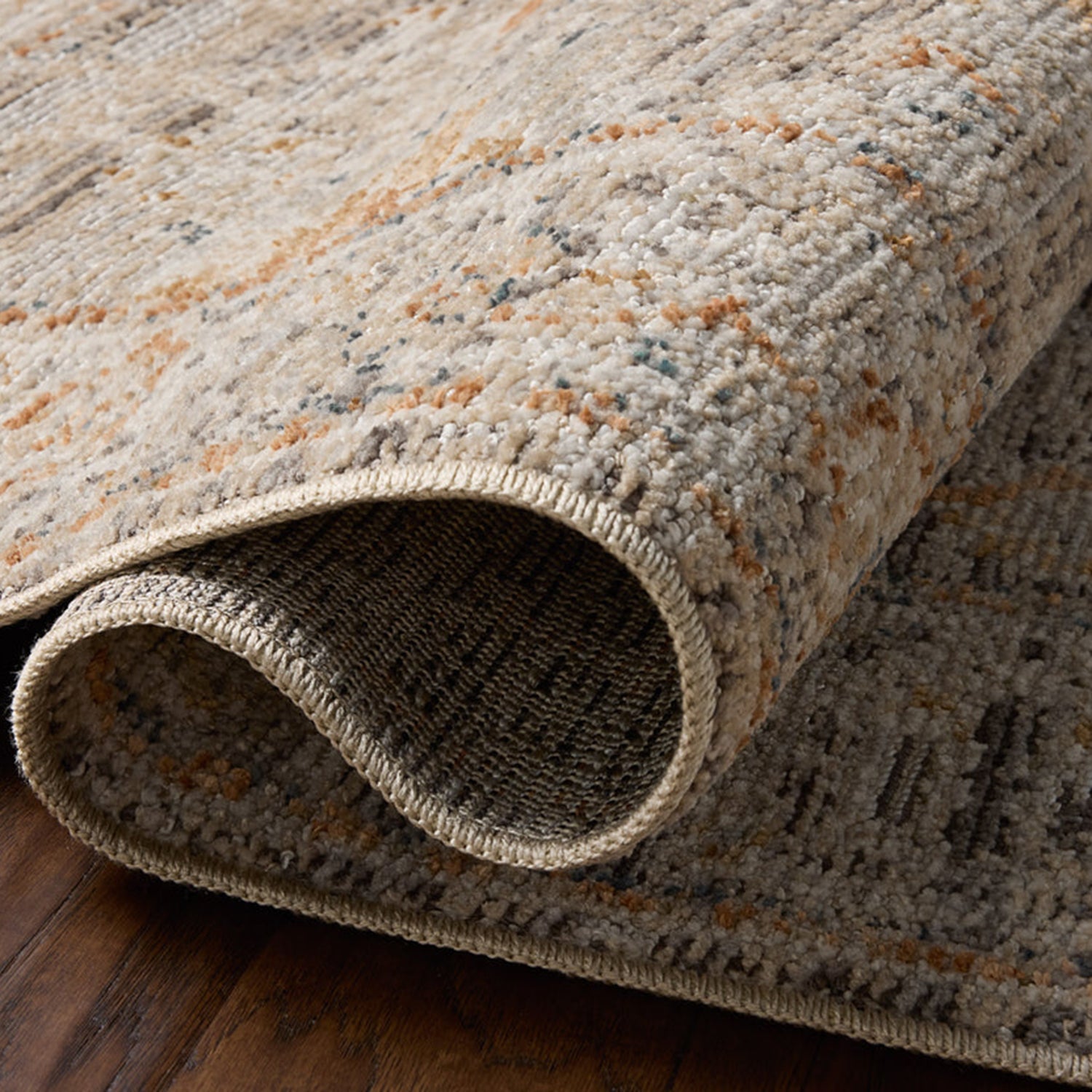 Loloi Milena Charcoal/Apricot Power Loomed Rug