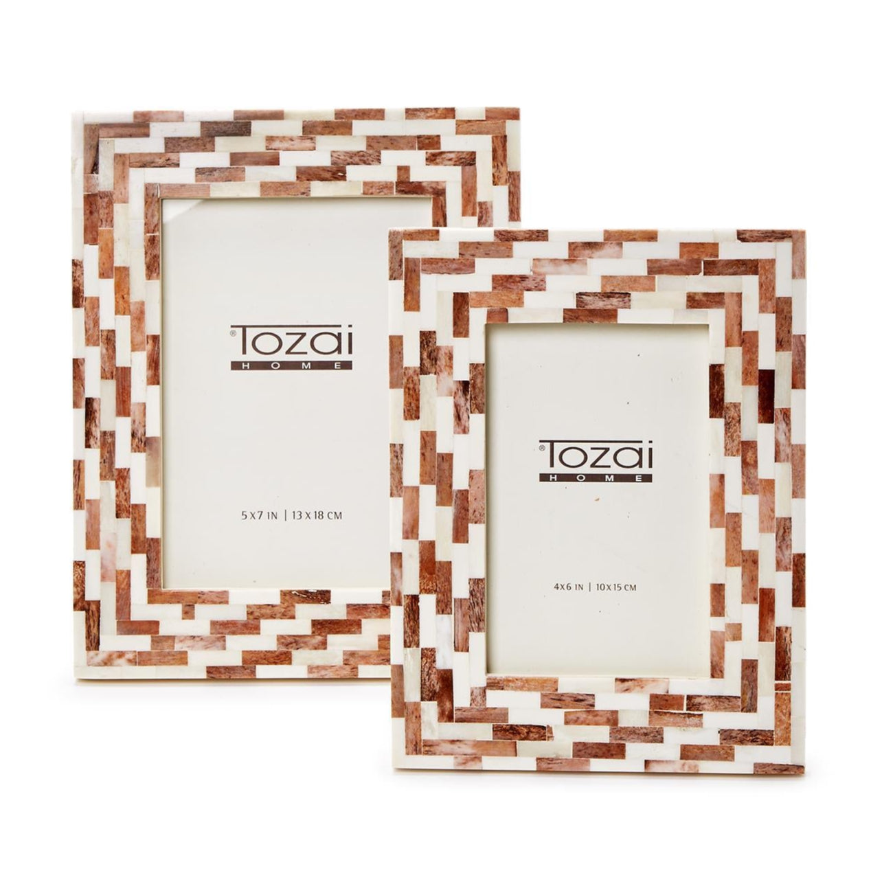 Brick Mosaic Photo Frame Set of 2