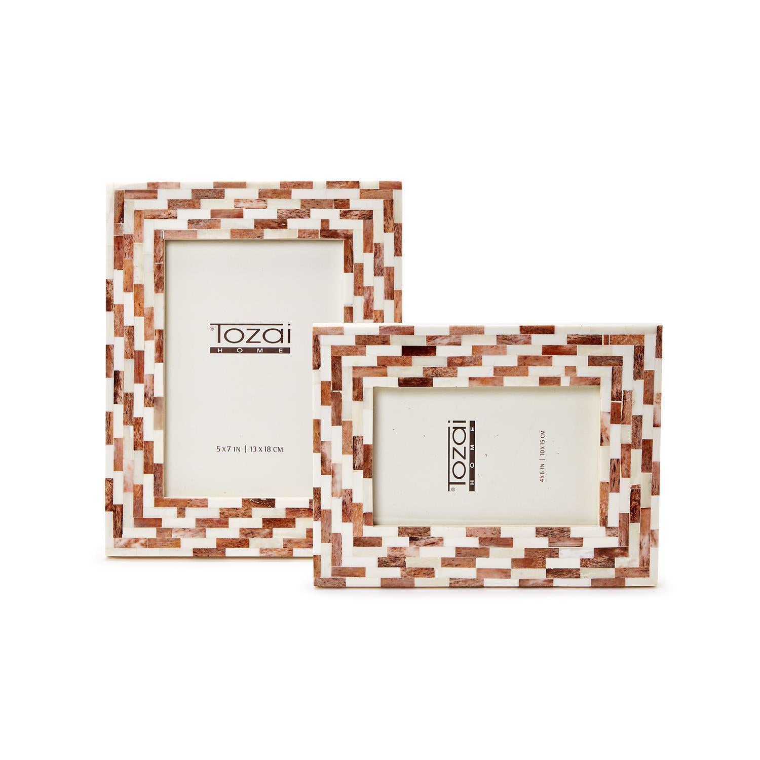 Brick Mosaic Photo Frame Set of 2