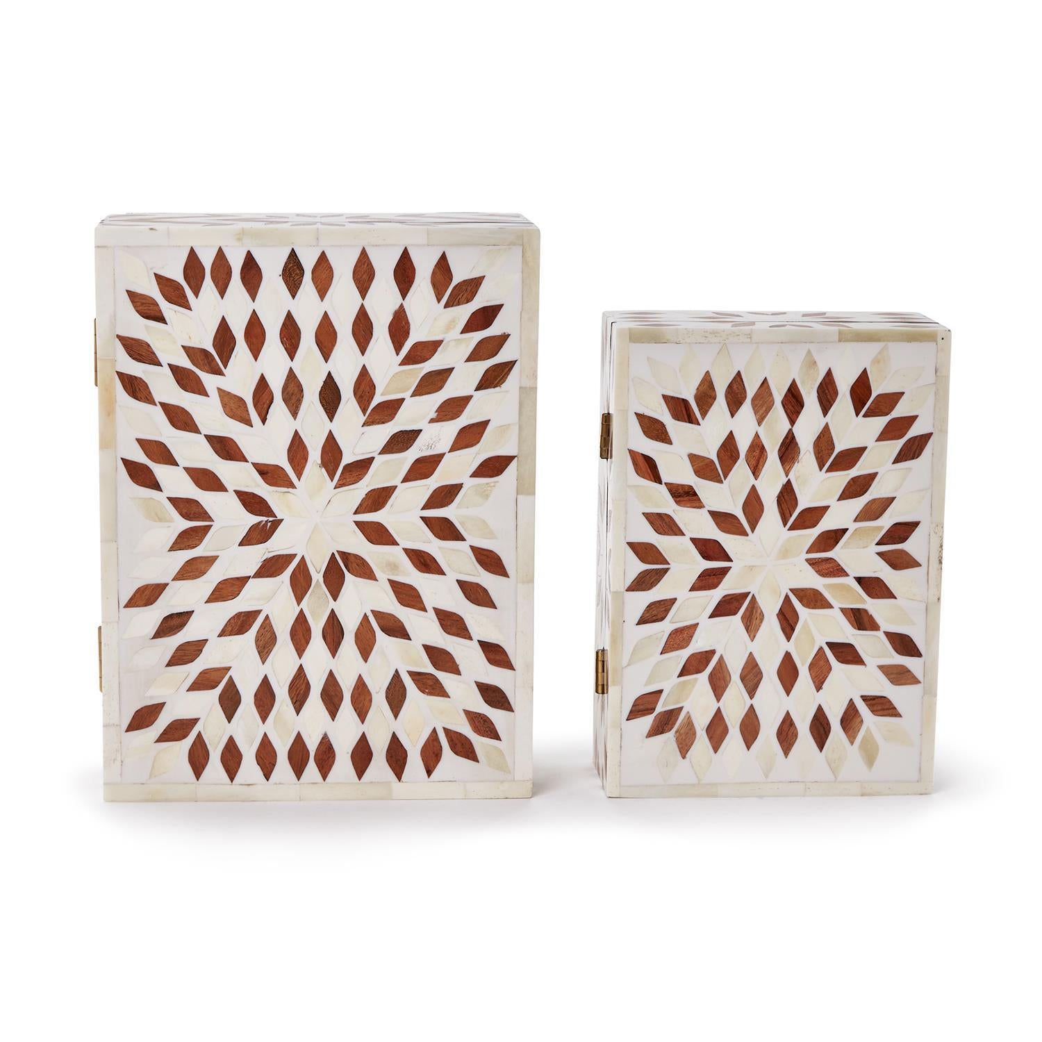 Raffles Hinged Covered Box Set of 2