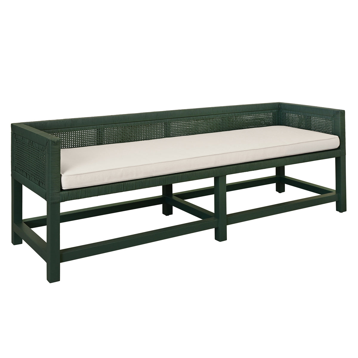 Worlds Away Monterey Hunter Green Bench in Hunter Green, primary product view