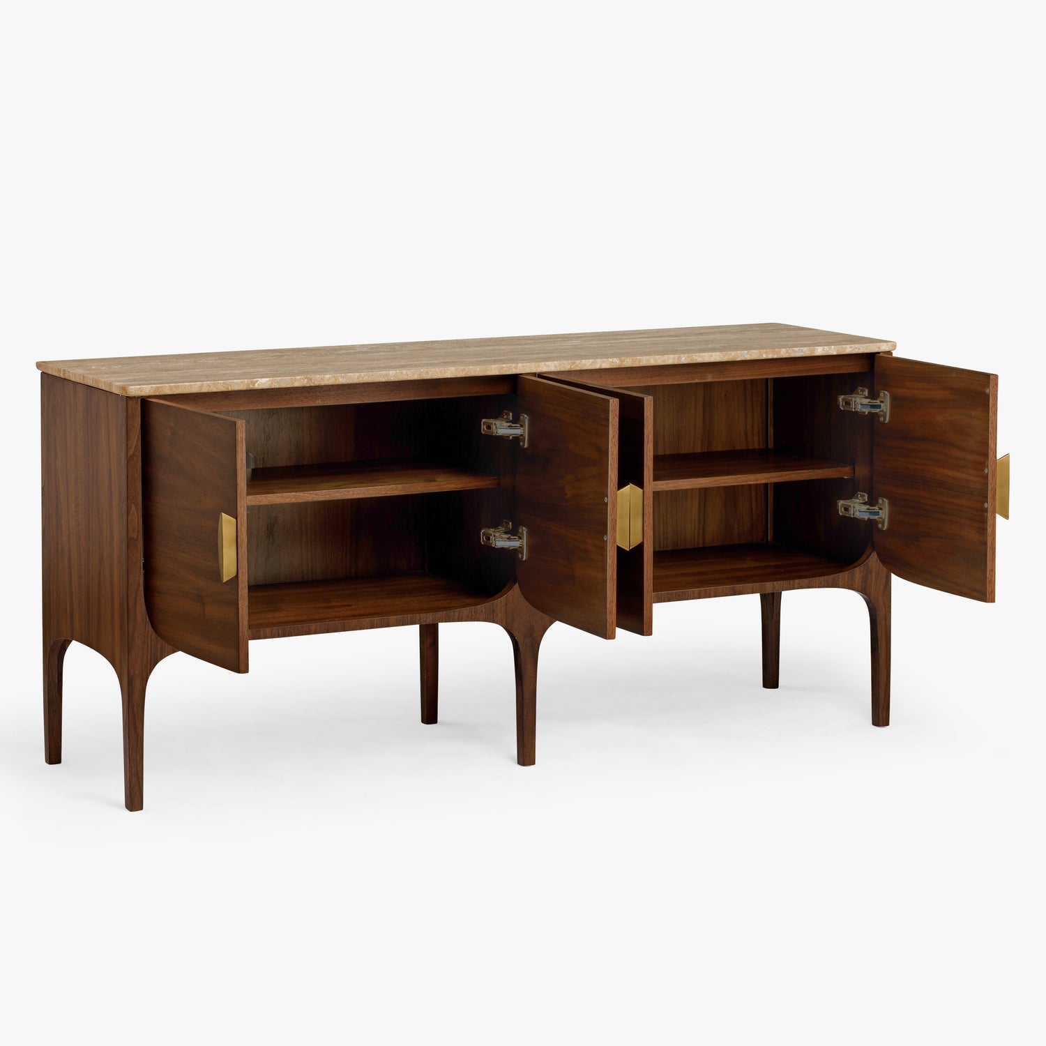 Co. House Designs Fontaine Walnut and Travertine Buffet