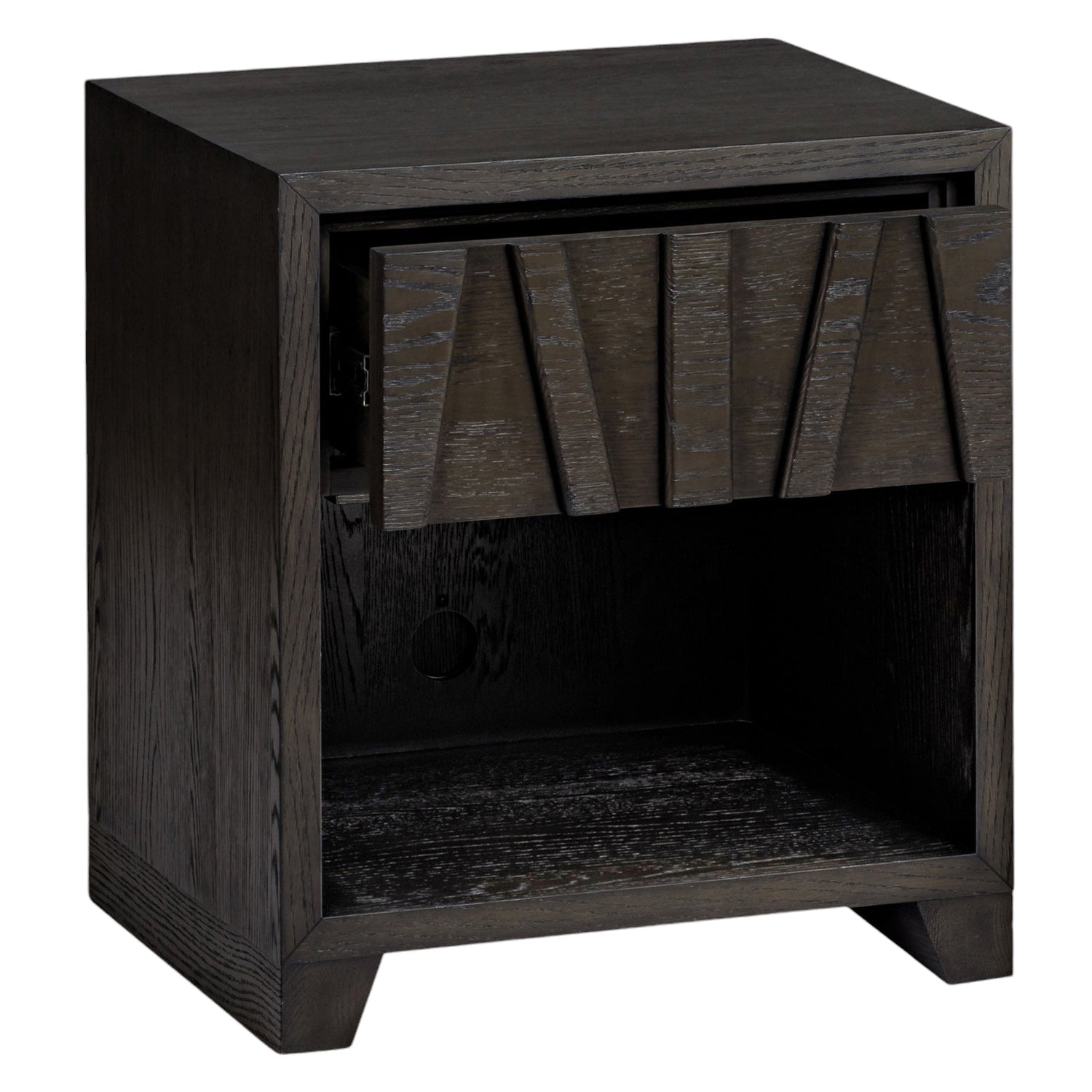 Co. House Designs Anila Oak Charcoal Nightstand Set of 2