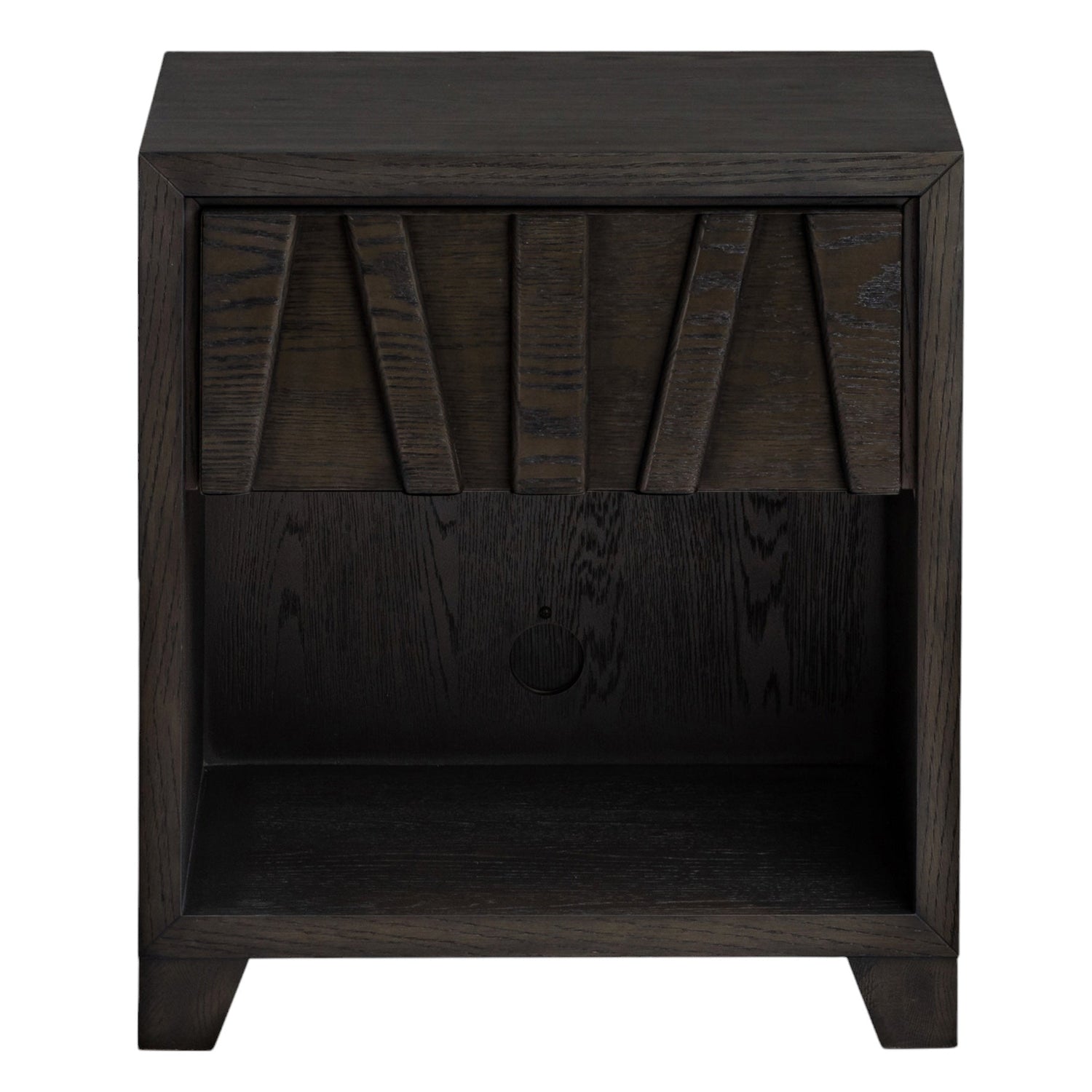 Co. House Designs Anila Oak Charcoal Nightstand Set of 2