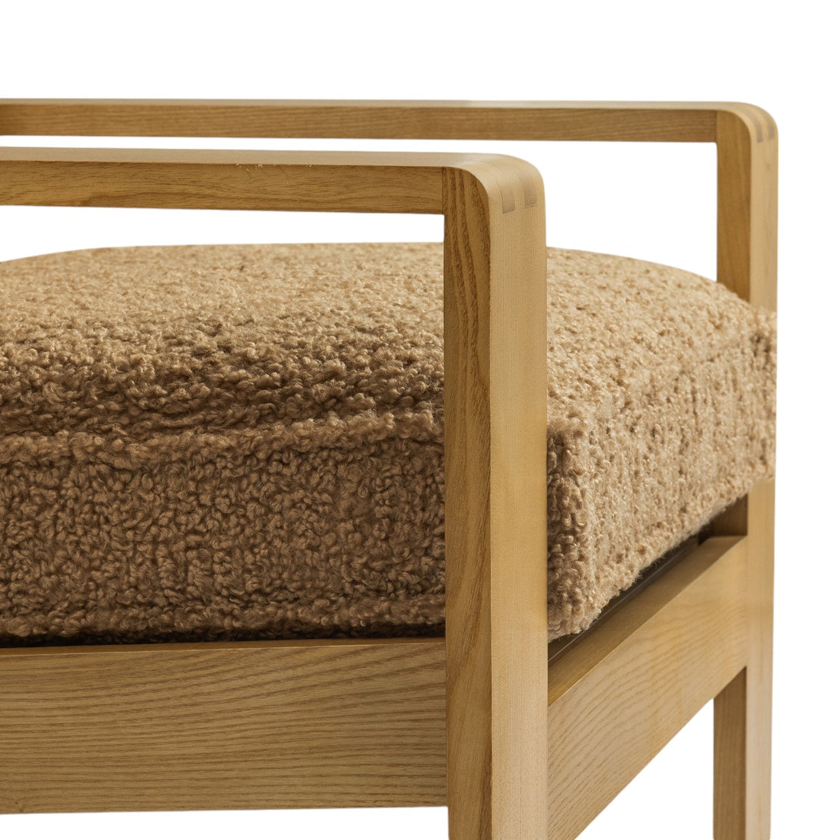 Close-up detail of the Co. House Designs Stretton Latte Lounge Chair