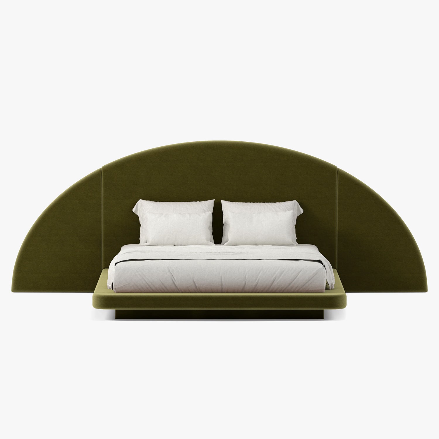Button Atelier x Co. House Designs Hendrix Lichen Half Moon Bed