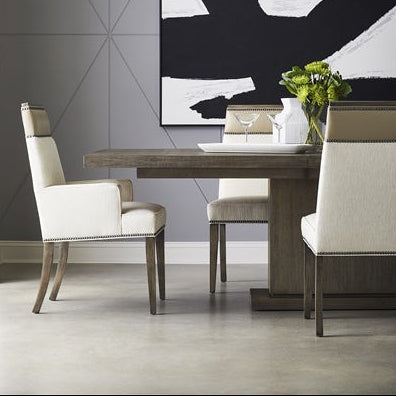 Vanguard Furniture Phelps Arm Chair Kidders Porcelain/Remmy Beige/#9 Black Silver Nail/Greythorn Dining