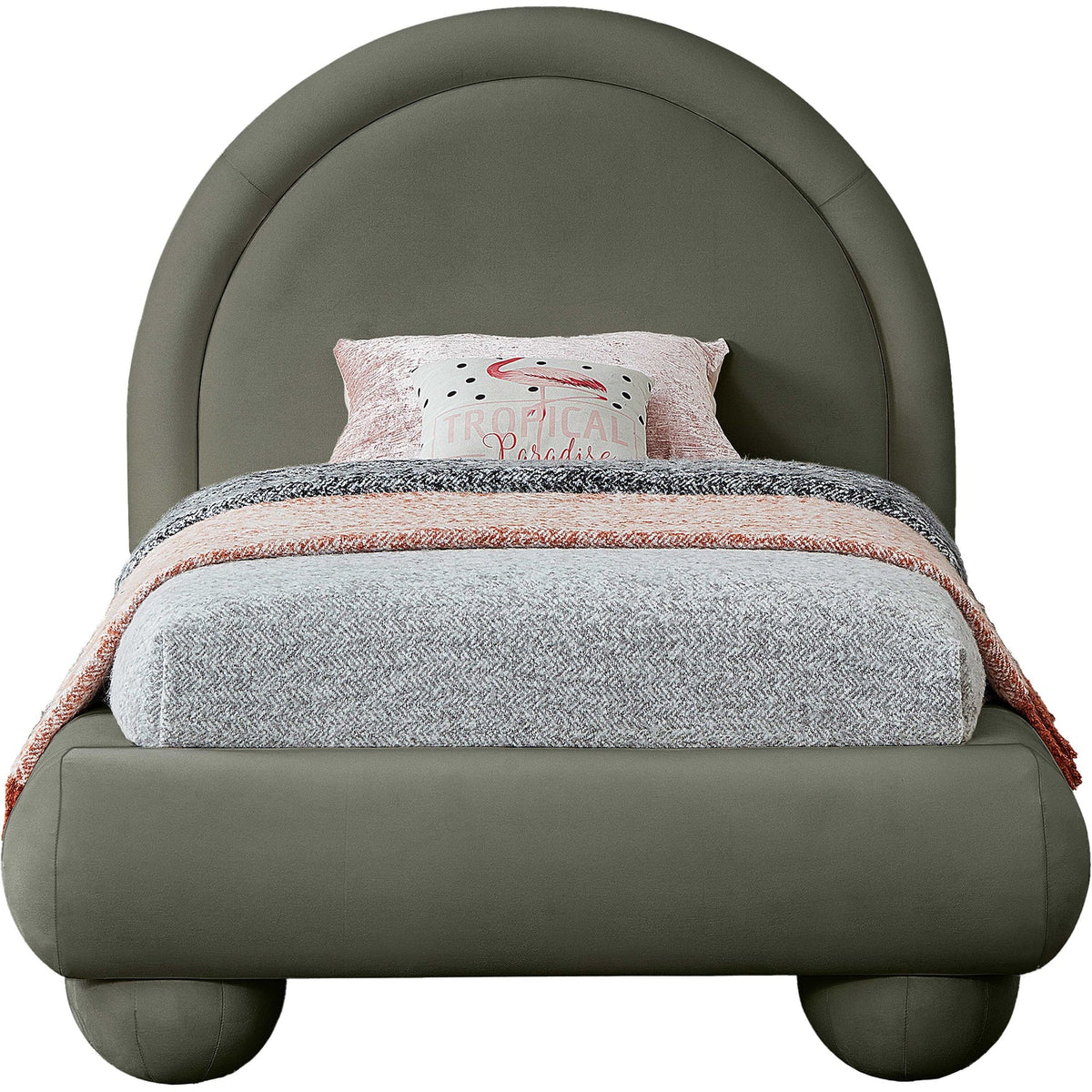 Madrid Green Velvet Upholstered Bed