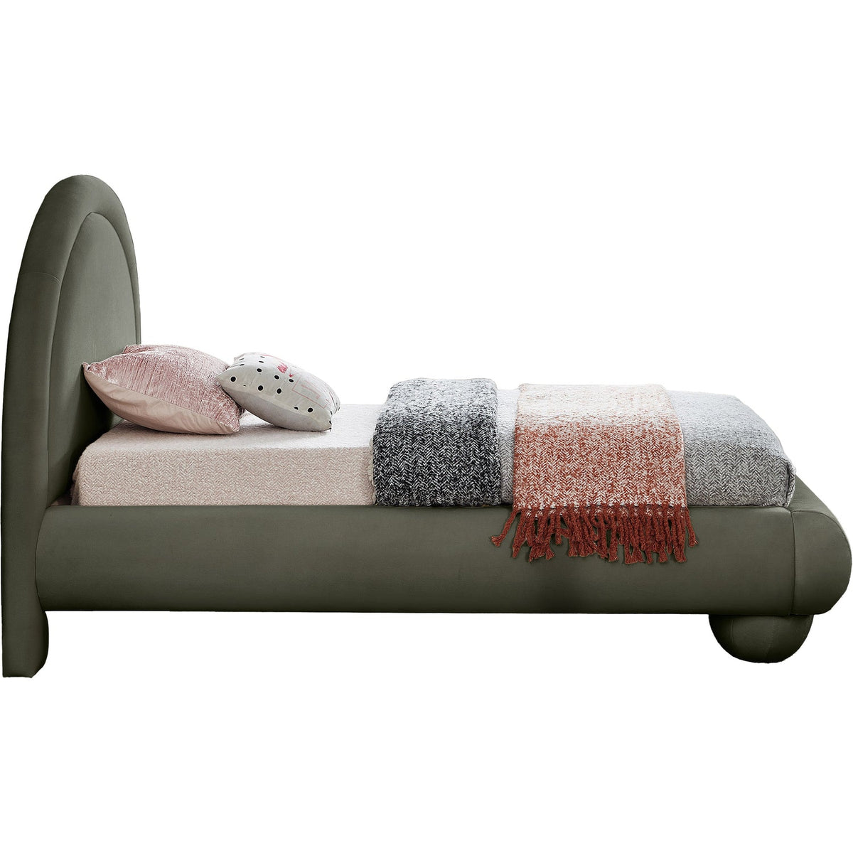 Madrid Green Velvet Upholstered Bed