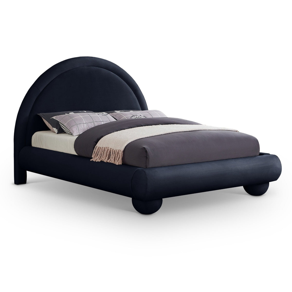 Madrid Navy Velvet Upholstered Bed