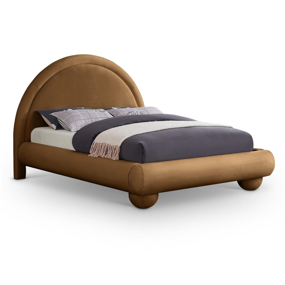 Madrid Saddle Velvet Upholstered Bed