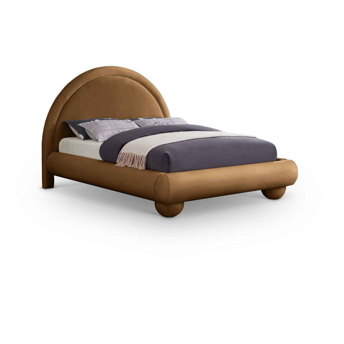 Madrid Saddle Velvet Upholstered Bed