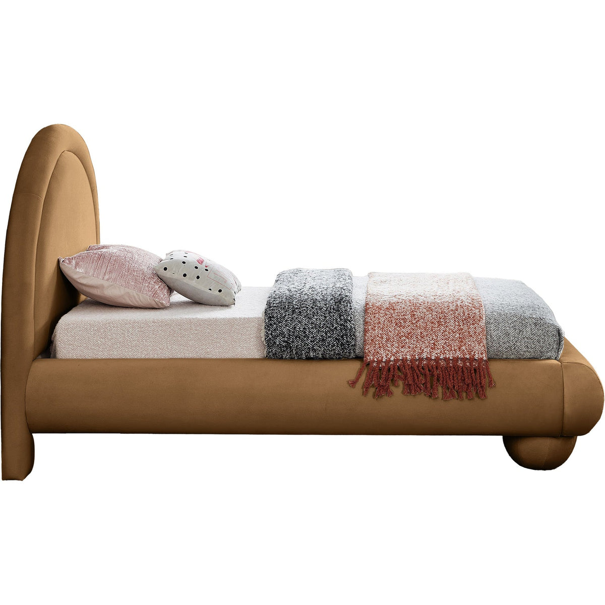 Madrid Saddle Velvet Upholstered Bed