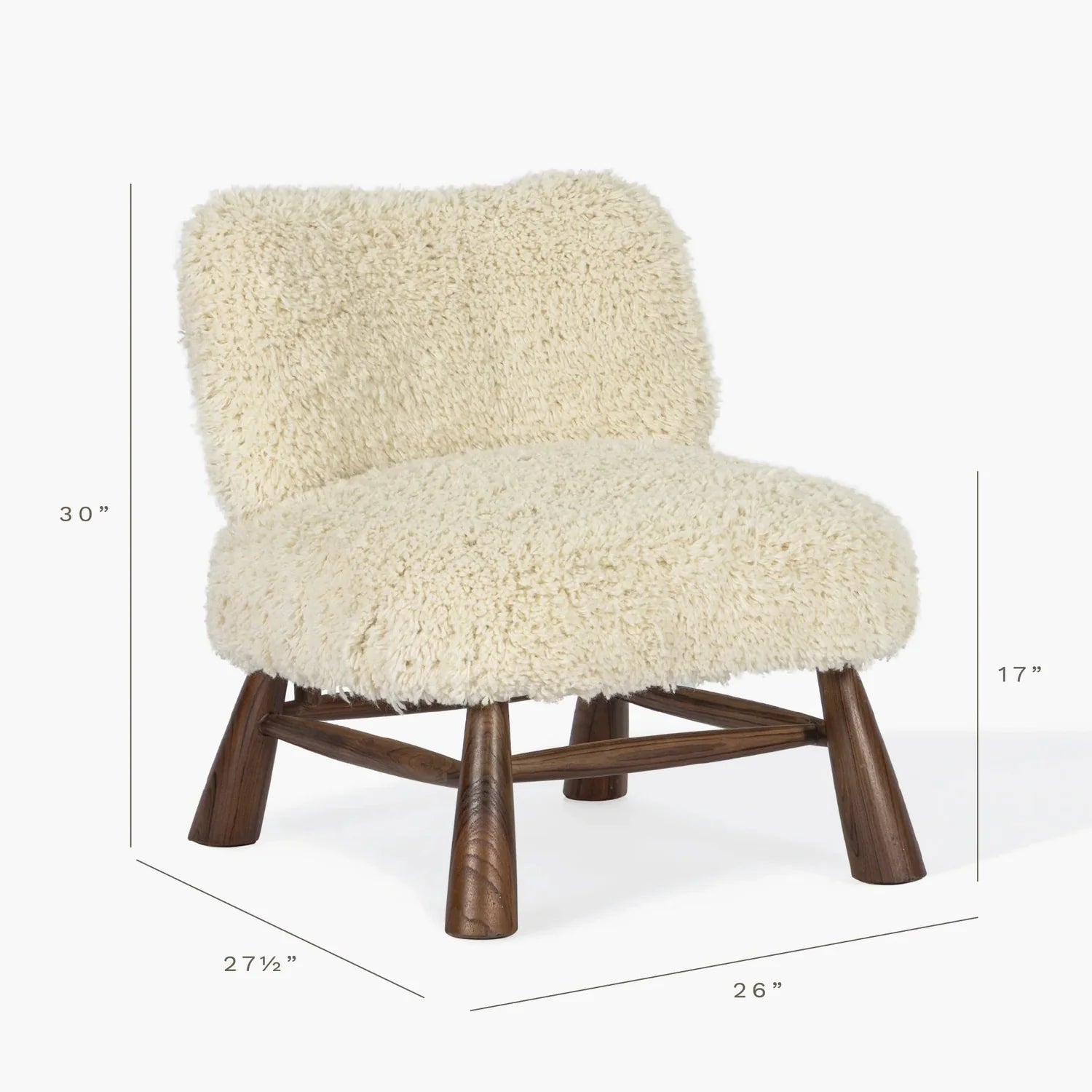 MENO HOME x Co. House Designs Marl Natural Teak Slipper Chair