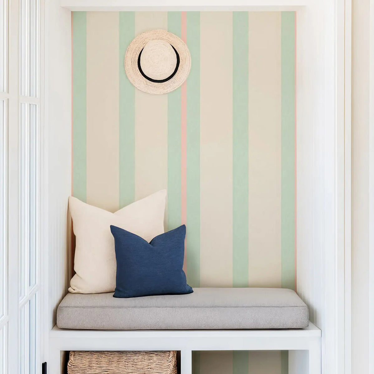 Mitchell Black Miami Stripe Wallpaper
