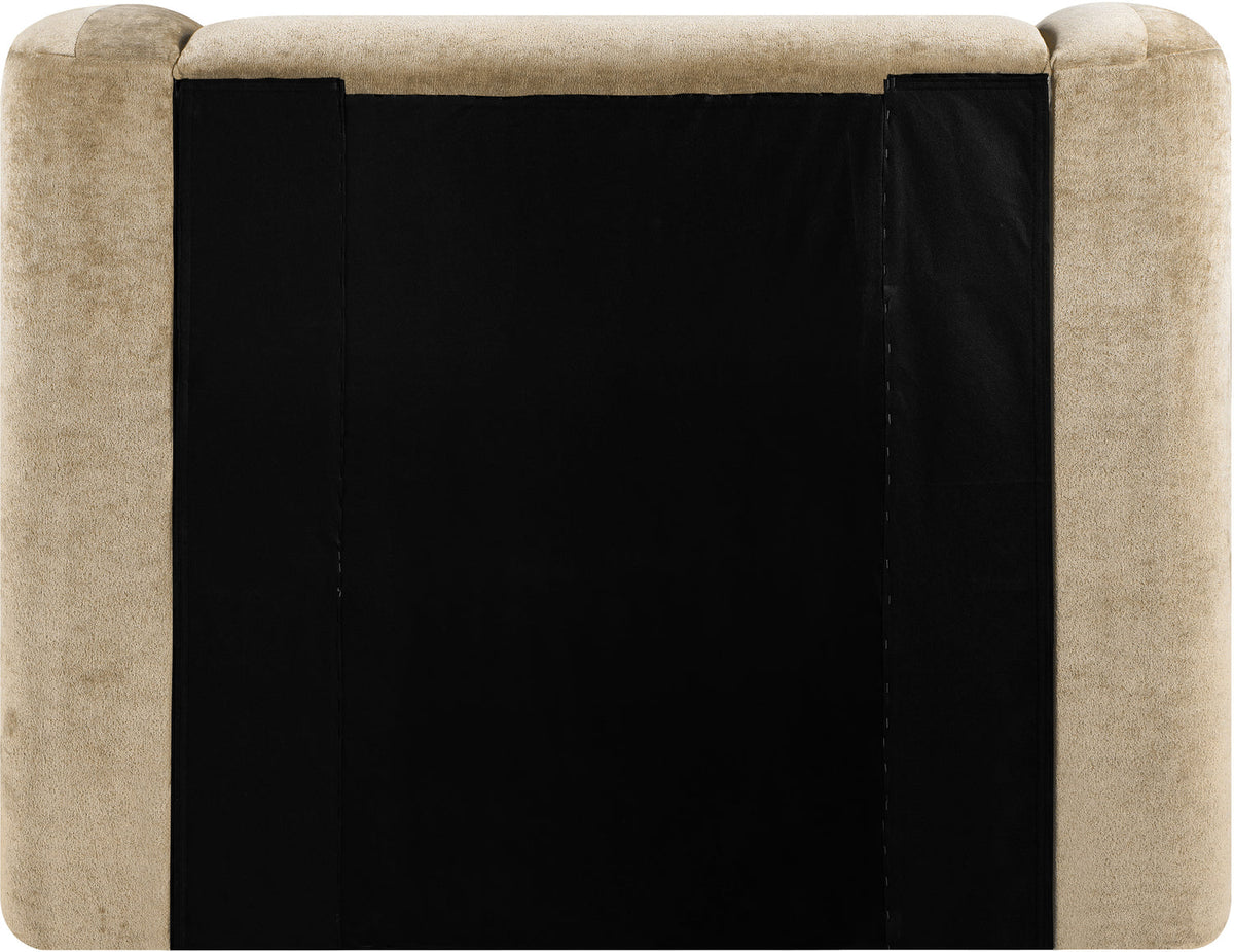 Modena Beige Chenille Fabric Upholstered Bed